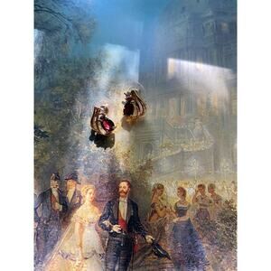 Vintage earrings in gold tone metal with crystals for pierced ears